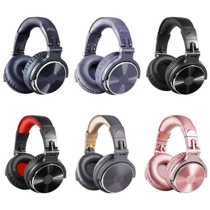 OneOdio Pro-10 Head-mounted Noise Reduction Wired Headphone with Microphone, Color:Grey Blue
