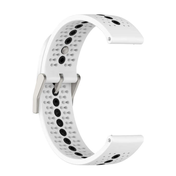 For Suunto 9 Peak Universal Colorful Hole Silicone Watch Band(White Black)
