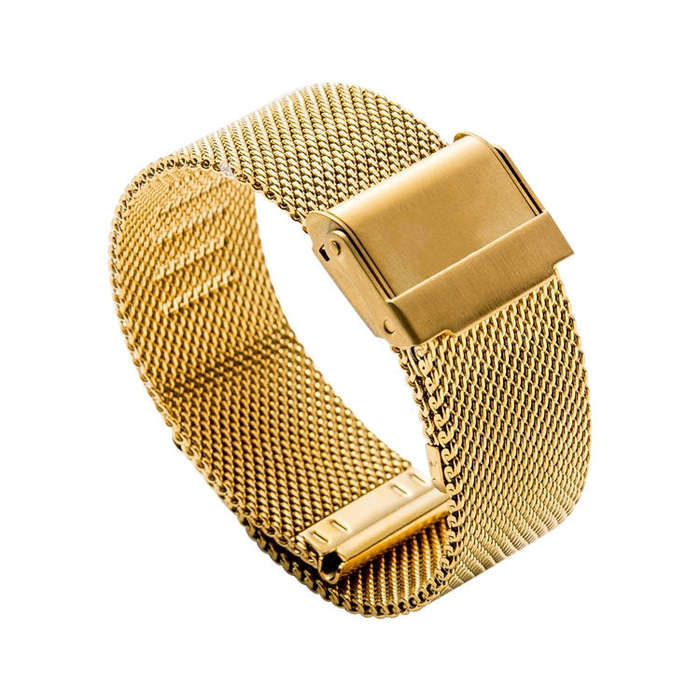 20mm 304 Stainless Steel Double Buckles Watch Band(Gold)