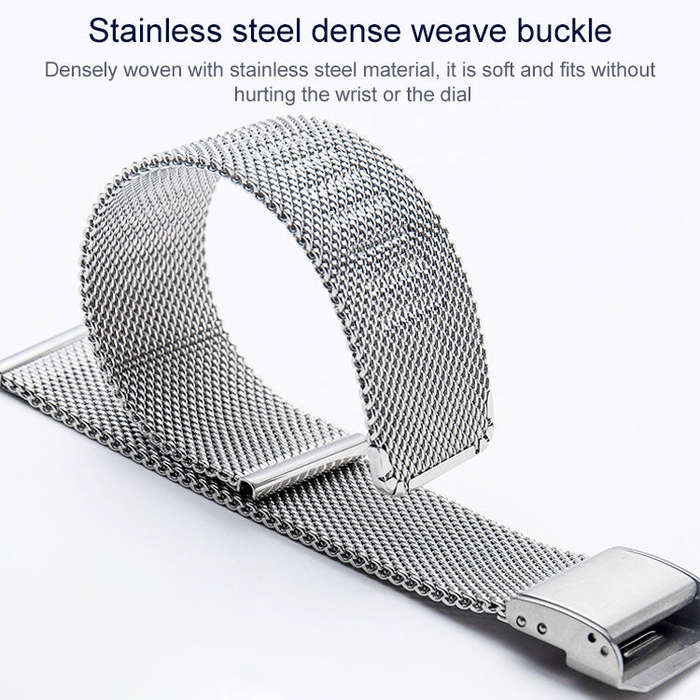18mm 304 Stainless Steel Single Buckle Watch Band(Black)