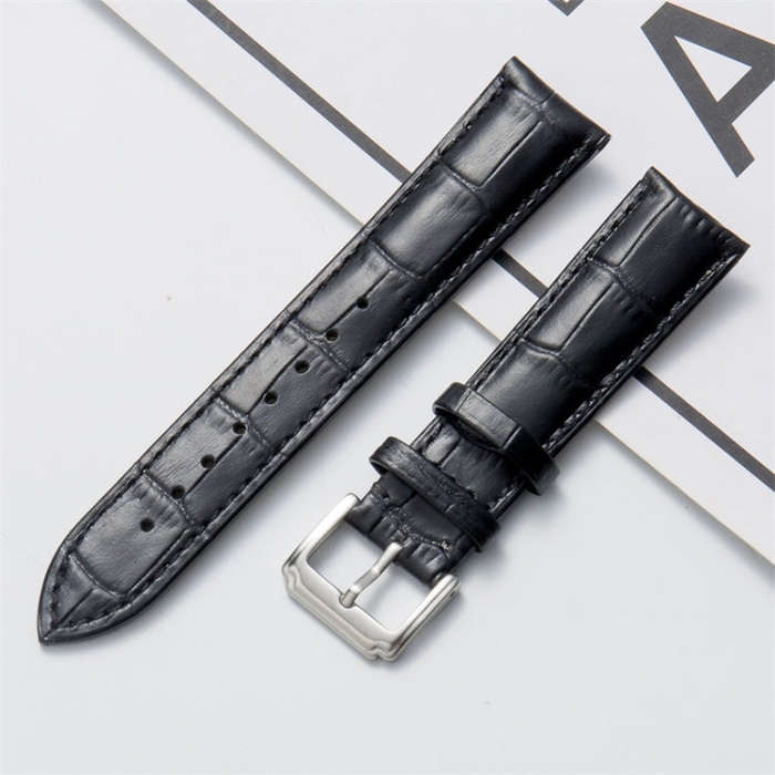 16mm Calf Leather Watch Band(Black)