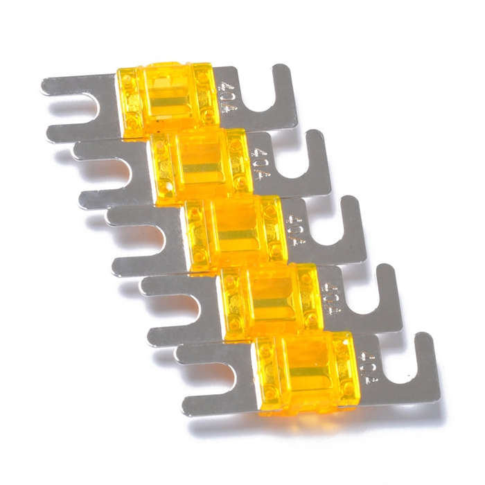 A0302 Dark Orange 5 PCS Car Audio AFS Mini ANL 40A Fuse Nicked Plated