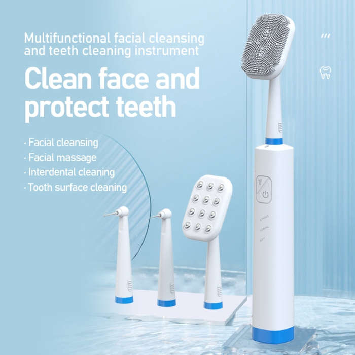 LSHOW YJK108 Multi-function Facial Cleansingand Teeth Cleaning Instrument with LED Auxiliary Ligh...