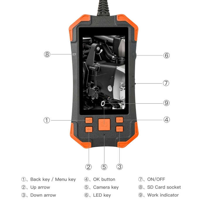 T20 4.3 inch IPS Color Screen 7.9mm Dual Cameras Waterproof Hard Cable Digital Endoscope, Length:...
