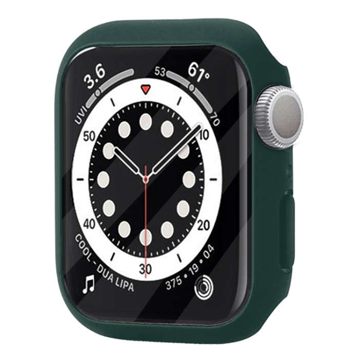 Shockproof PC Protective Case with Tempered Glass Film For Apple Watch Series 8 / 7 41mm(Rose Gold)