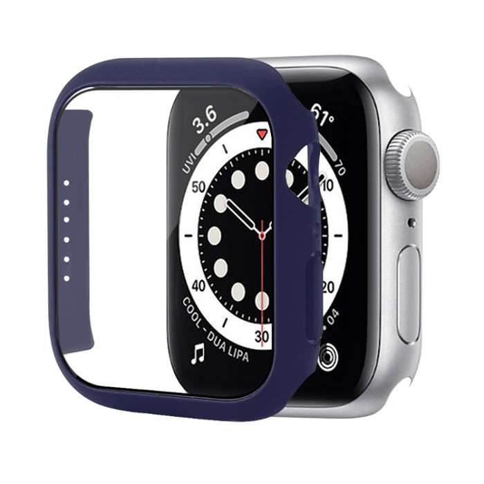 Shockproof PC Protective Case with Tempered Glass Film For Apple Watch Series 8 / 7 45mm(Midnight...