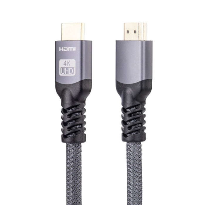 HDMI 2.0 Male to HDMI 2.0 Male 4K Ultra-HD Braided Adapter Cable, Cable Length:15m(Grey)