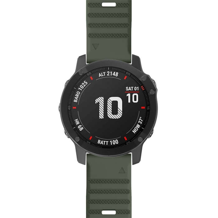 For Garmin Fenix 6X 26mm Silicone Smart Watch Watch Band(Army Green)