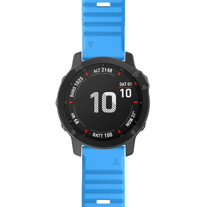 For Garmin Fenix 6X 26mm Silicone Smart Watch Watch Band(Sky Blue)
