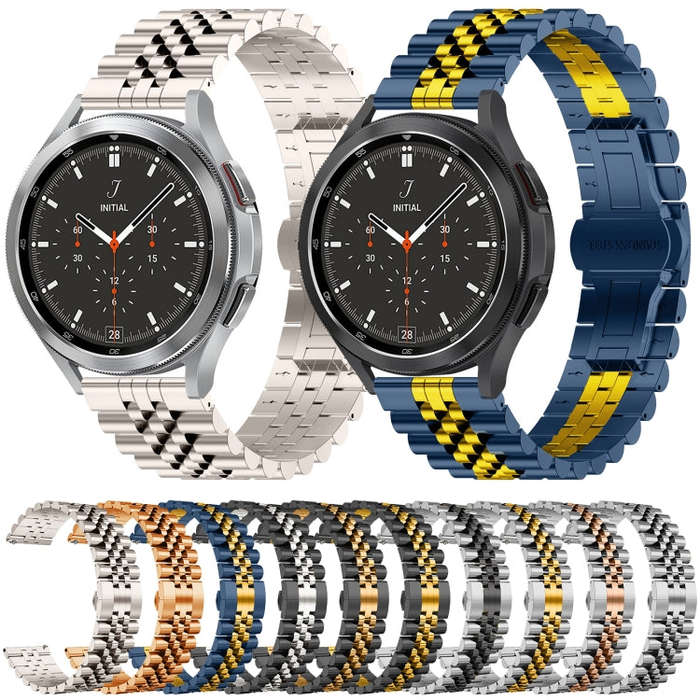 20mm Five-bead Stainless Steel Watch Band(Silver)