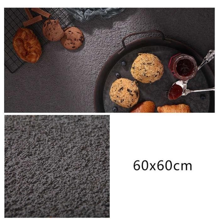 60 x 60cm PVC Backdrop Board Coarse Sand Texture Cement Photography Backdrop Board(Dark Grey)