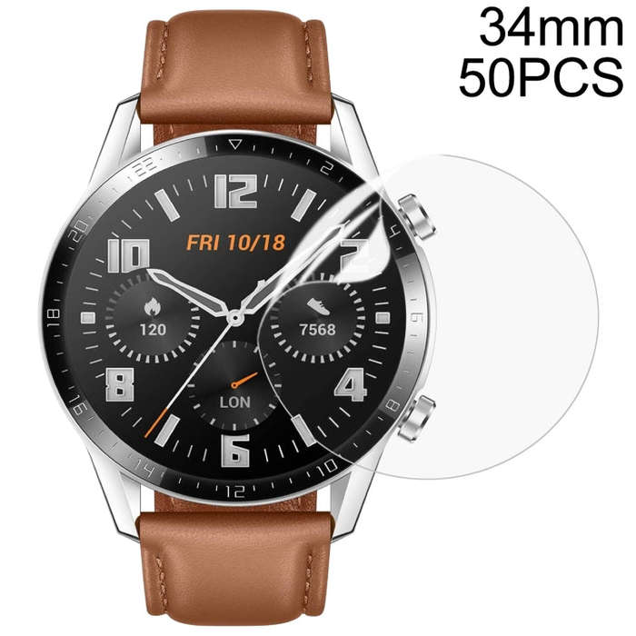 D34mm 50 PCS TPU Round HD Soft Hydrogel Film Watch Screen Protector