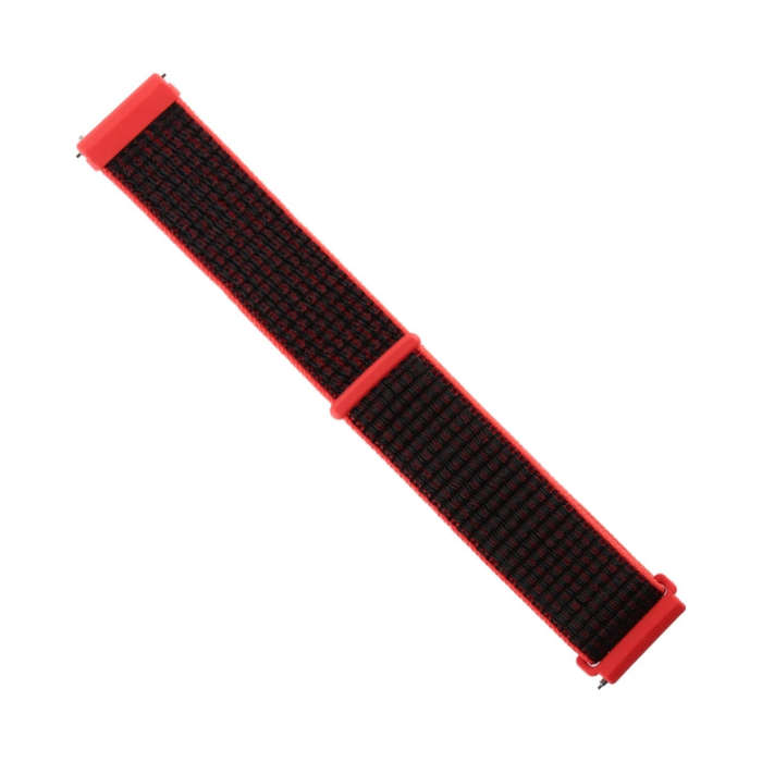 For Fitbit Versa / Versa 2 Nylon Watch Band with Hook and Loop Fastener(Black Red)