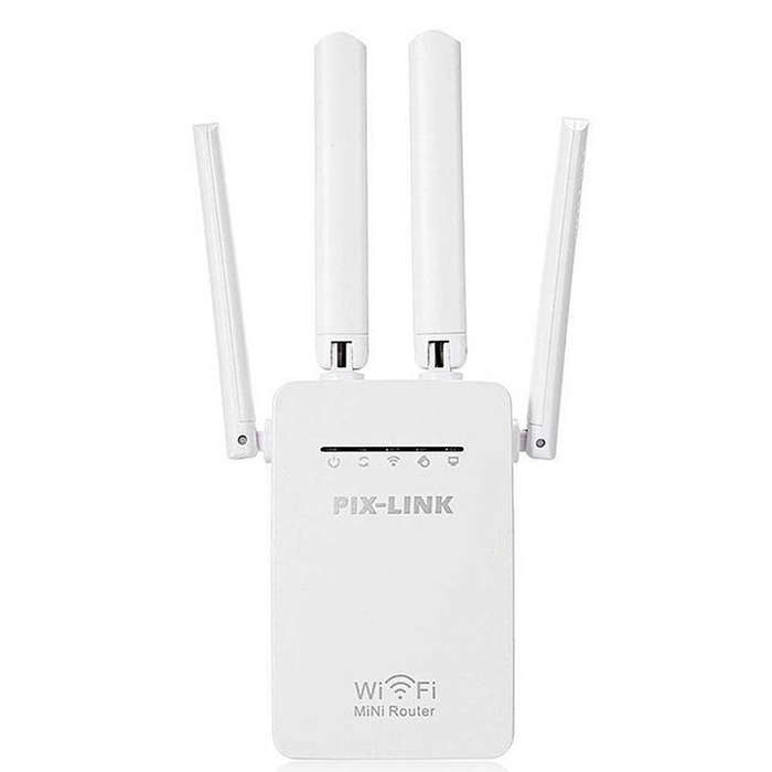 Wireless Smart WiFi Router Repeater with 4 WiFi Antennas, Plug Specification:EU Plug(White)