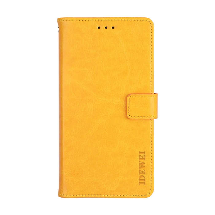 For TCL 20 R 5G idewei Crazy Horse Texture Leather Phone Case(Yellow)