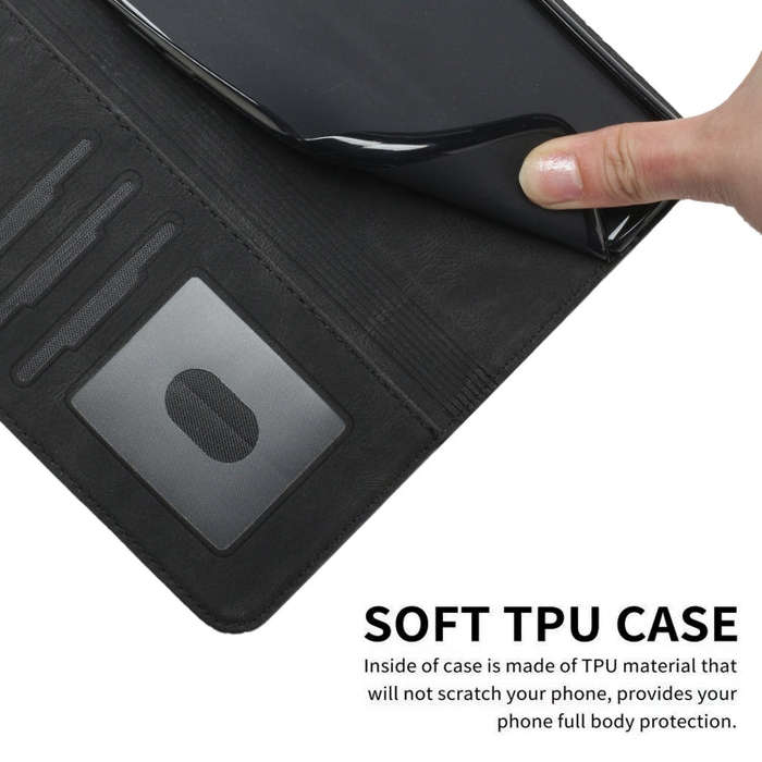 For Sony Xperia 5 III Cubic Skin Feel Flip Leather Phone Case(Black)