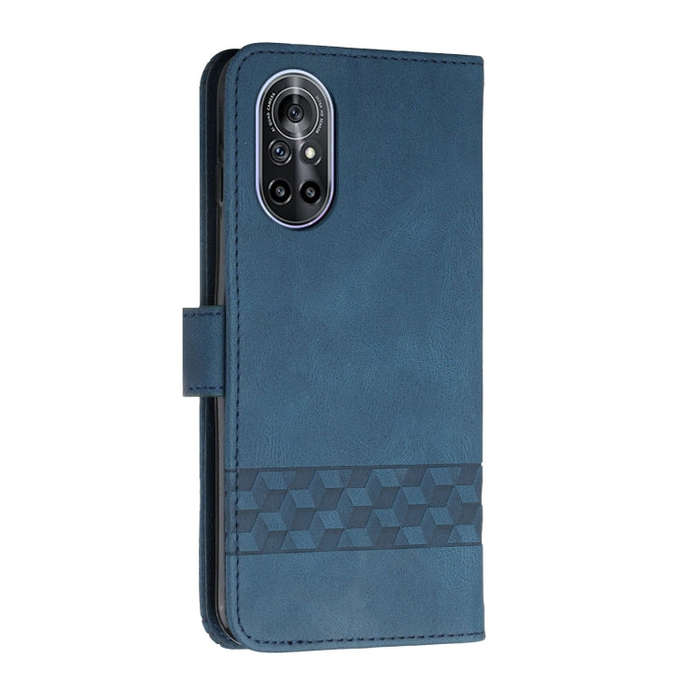 For Huawei nova 9 Cubic Skin Feel Flip Leather Phone Case(Royal Blue)
