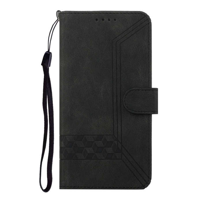 For Google Pixel 5 Cubic Skin Feel Flip Leather Phone Case(Black)