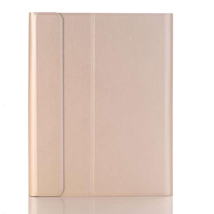 A07B-A Lambskin Texture Square Keycap Bluetooth Keyboard Leather Case with Touch Control For iPad...