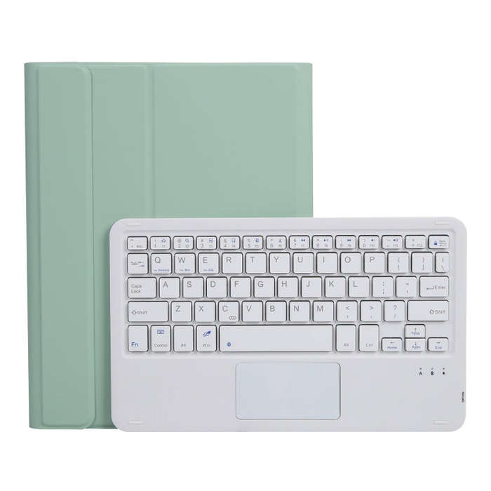 A07B-A Lambskin Texture Square Keycap Bluetooth Keyboard Leather Case with Touch Control For iPad...