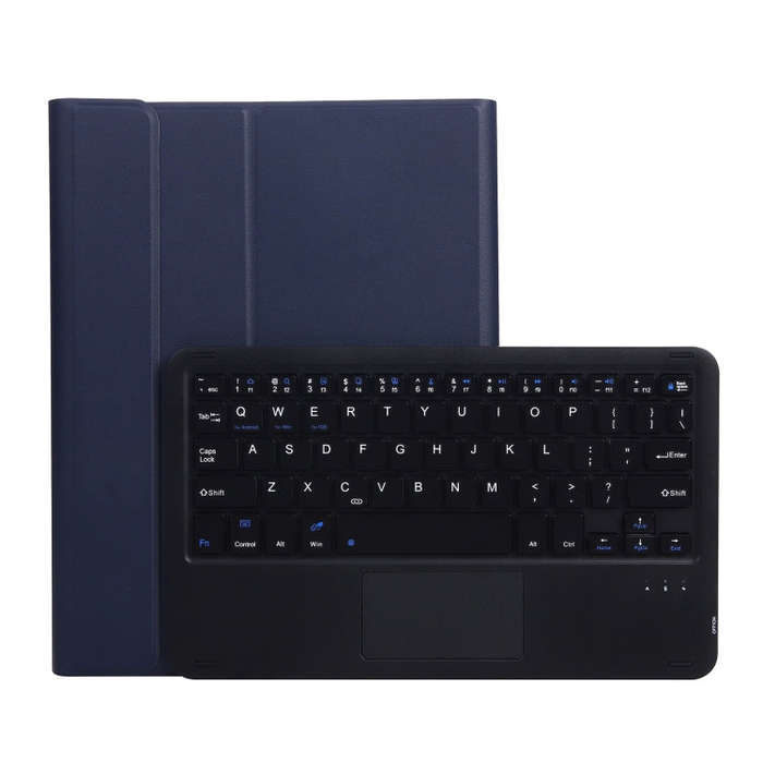 A102B-A Lambskin Texture Square Keycap Bluetooth Keyboard Leather Case with Touch Control For iPa...