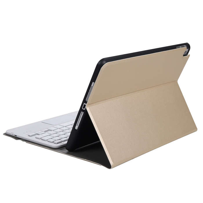 A102B-A Lambskin Texture Square Keycap Bluetooth Keyboard Leather Case with Touch Control For iPa...