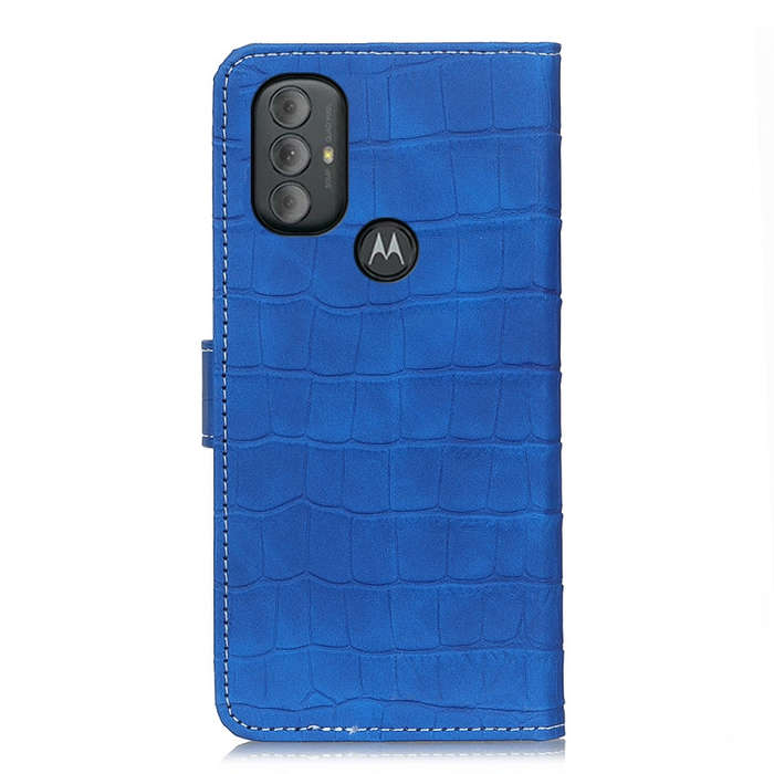 For Motorola Moto G Power 2022 Crocodile Texture Horizontal Flip Leather Phone Case(Blue)