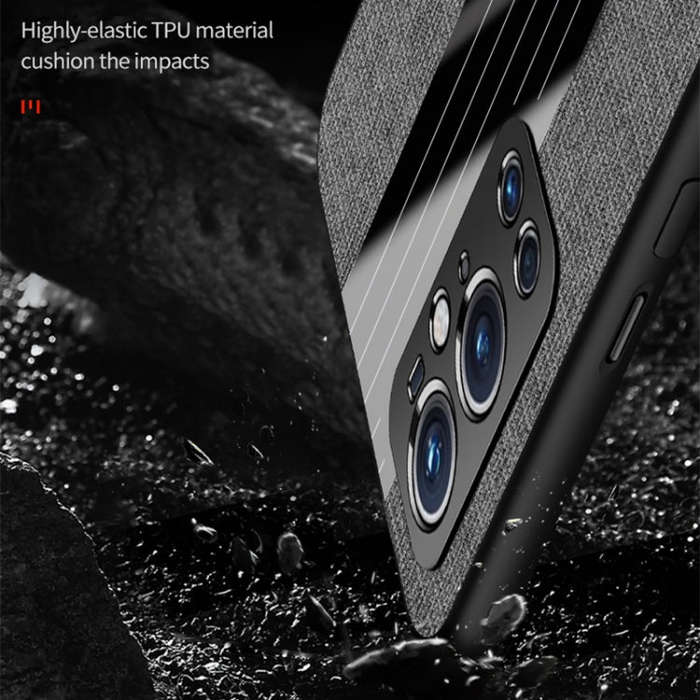 For OnePlus 9 Pro XINLI Stitching Cloth Texture Shockproof TPU Phone Case(Black)