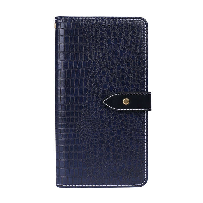 For Cubot Max 3 idewei Crocodile Texture Leather Phone Case(Dark Blue)