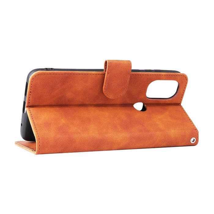 For Motorola Moto G Power 2022 Skin Feel Magnetic Horizontal Flip Leather Phone Case(Brown)