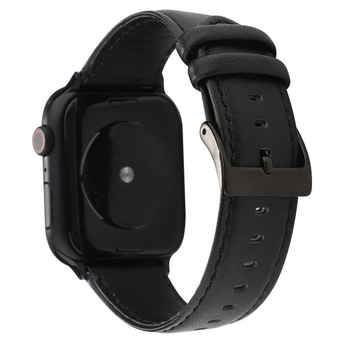 For Apple Watch Series 9&8&7 41mm / SE 3&SE 2&6&SE&5&4 40mm / 3&2&1 38mm Oil Wax Crazy Horse Text...