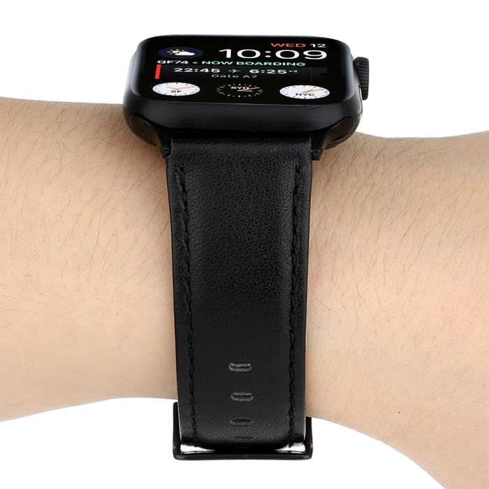 For Apple Watch Series 9&8&7 41mm / SE 3&SE 2&6&SE&5&4 40mm / 3&2&1 38mm Oil Wax Crazy Horse Text...