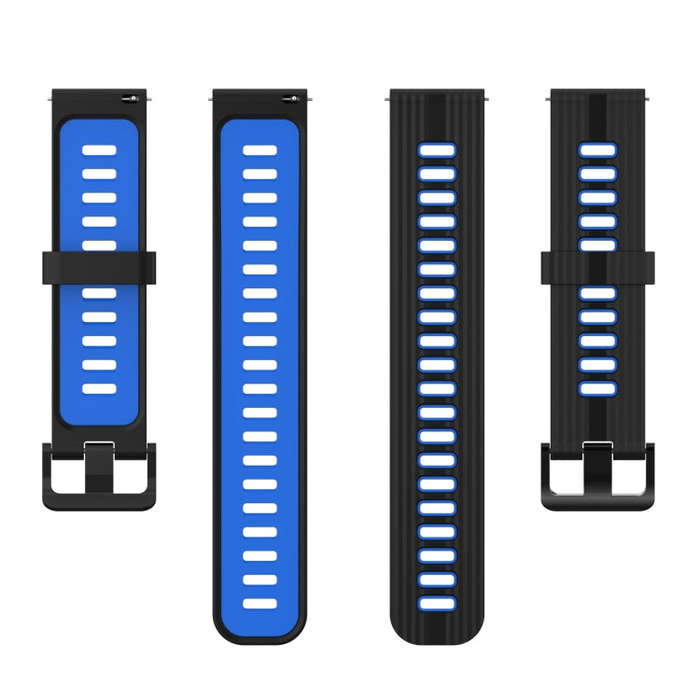 For Huawei Watch GT 3 46mm 22mm Two-color Stripe Silicone Watch Band(Black Blue)