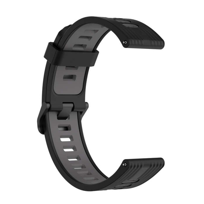 For Huawei Watch GT 3 46mm 22mm Two-color Stripe Silicone Watch Band(Black Dark Grey)