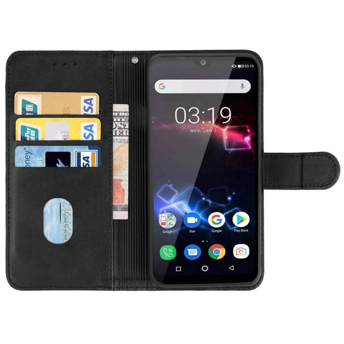 Leather Phone Case For Oukitel K12(Black)