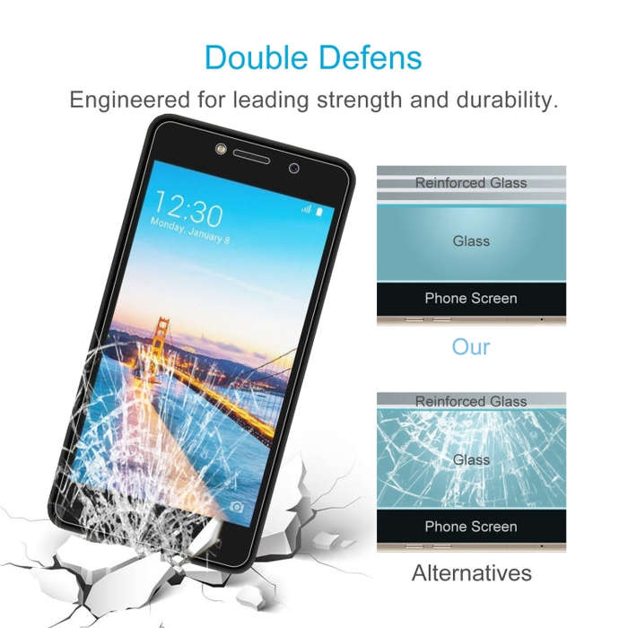 50 PCS 0.26mm 9H 2.5D Tempered Glass Film For Tecno A15