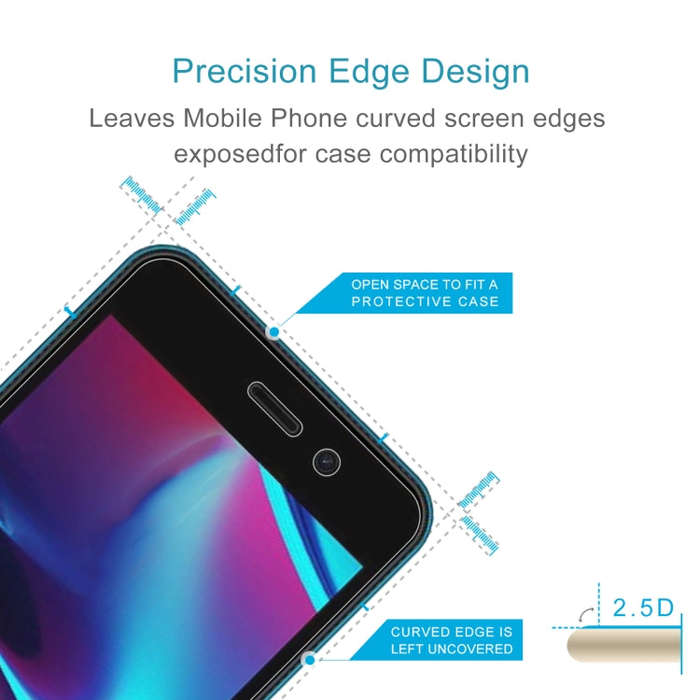 50 PCS 0.26mm 9H 2.5D Tempered Glass Film For BLU Studio X10L