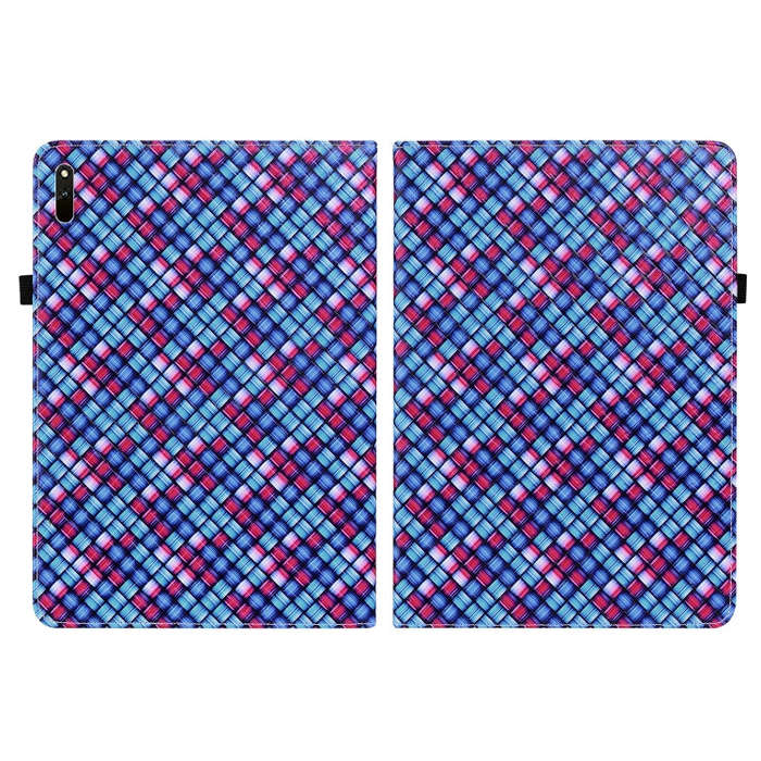 For Huawei MatePad 11 2021 Color Weave Leather Tablet Case with Holder(Blue)