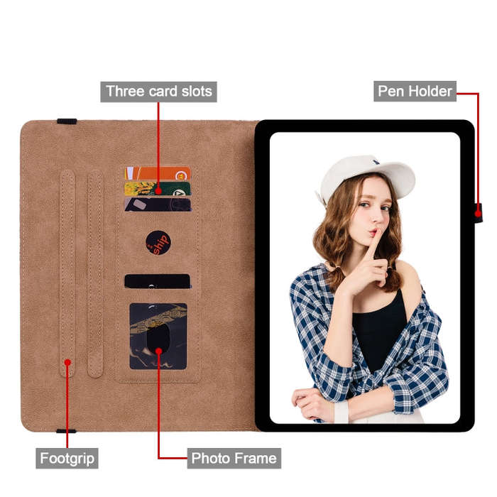 For Huawei MatePad T 10s / Enjoy Tablet 2 Color Weave Leather Tablet Case with Holder(Rose Red)