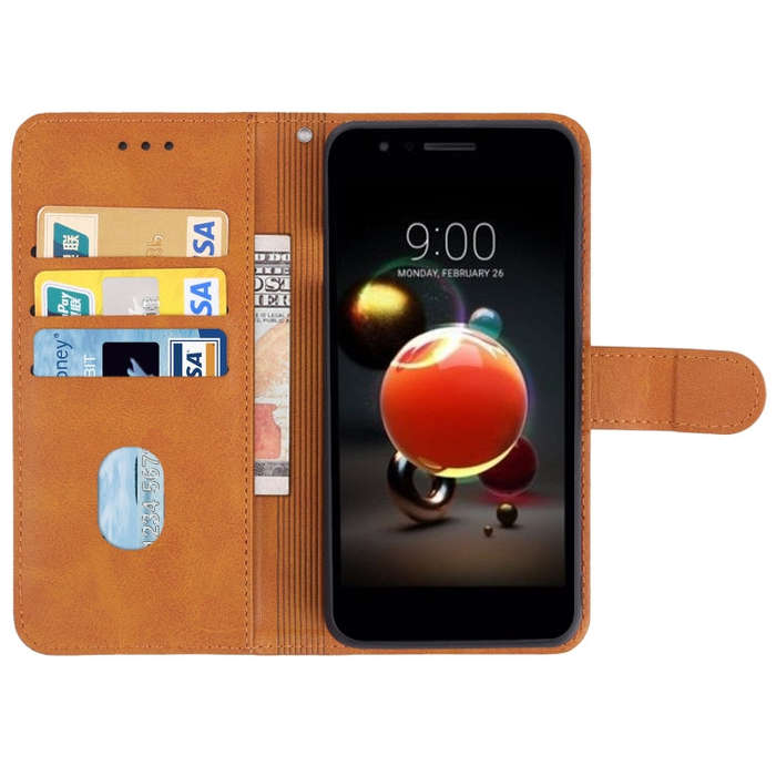 Leather Phone Case For LG K9(Brown)