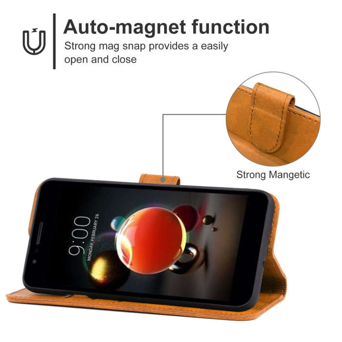 Leather Phone Case For LG K9(Brown)