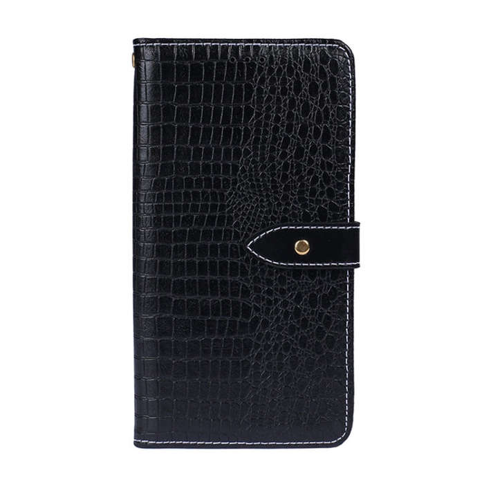 For Motorola Moto G31 idewei Crocodile Texture Horizontal Flip Phone Leather Phone Case(Black)