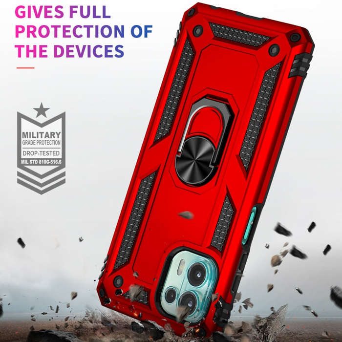 For Motorola Moto Edge 20 Lite Shockproof TPU + PC Phone Case(Red)