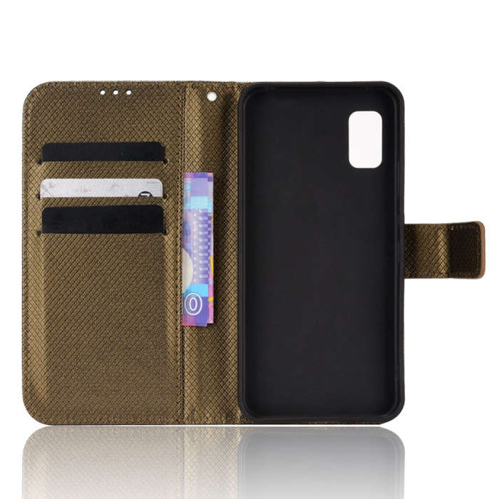For Sharp Aquos Wish Diamond Texture Leather Phone Case(Brown)