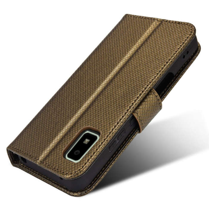 For Sharp Aquos Wish Diamond Texture Leather Phone Case(Brown)