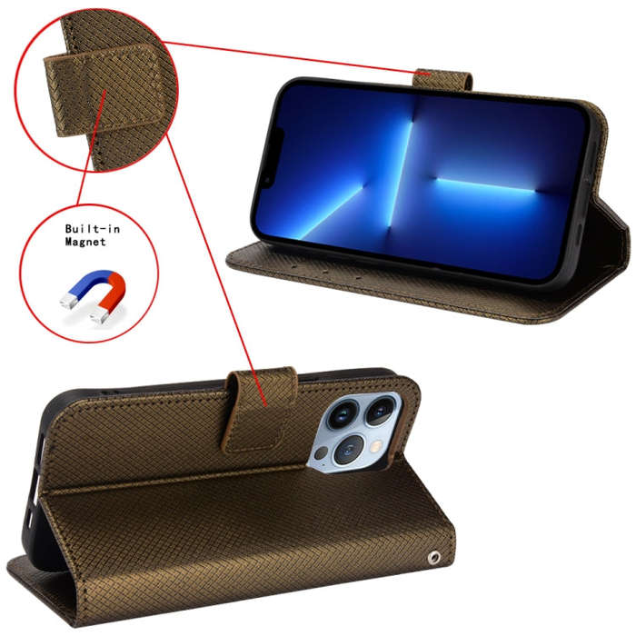 For Sharp Aquos Wish Diamond Texture Leather Phone Case(Brown)