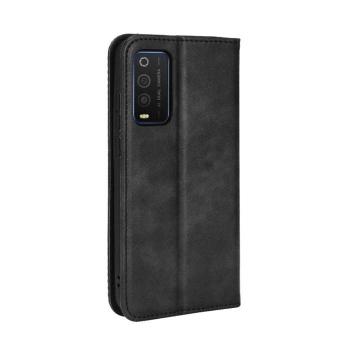 For TCL 205 Magnetic Buckle Retro Texture Leather Phone Case(Black)
