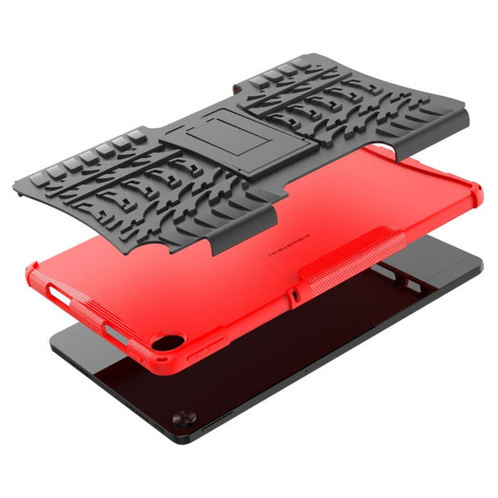 For OPPO Realme Pad 10.4 Tire Texture TPU + PC Tablet Case(Red)