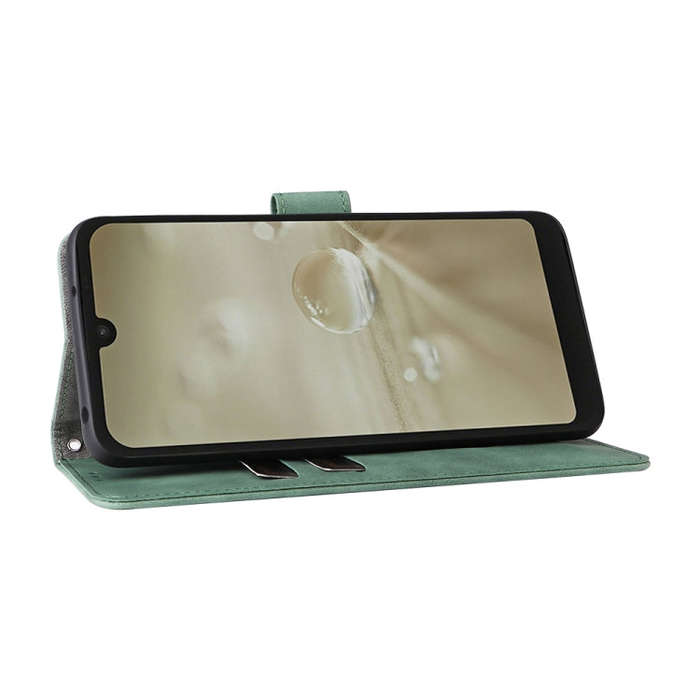 For Sharp Aquos Wish SHG06 Skin Feel Magnetic Buckle Calf Texture PU Phone Case(Green)