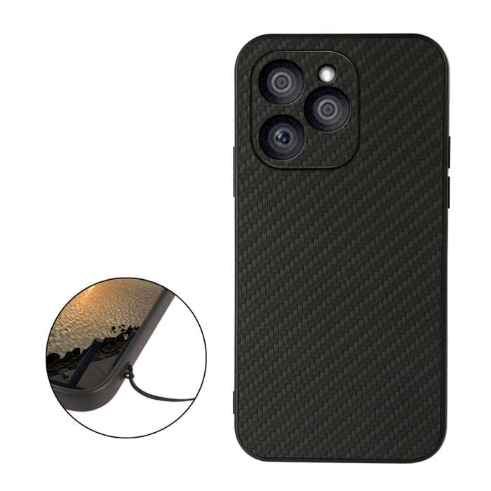 For Honor 60 SE Accurate Hole Carbon Fiber Texture Shockproof Phone Case(Black)